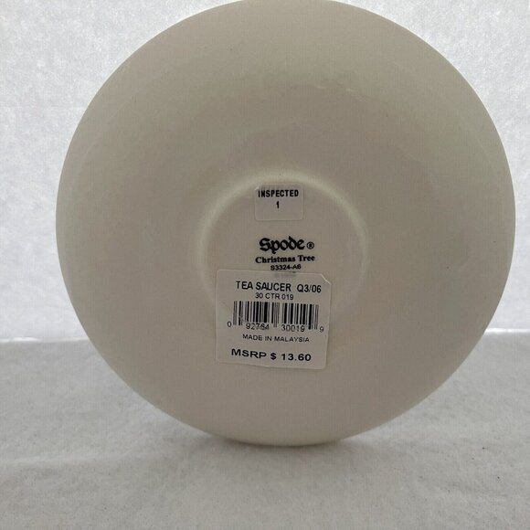 Spode Christmas Tree Tea Cup Saucer Set S3324 Green Trim Replacement Holiday - Picture 11 of 12